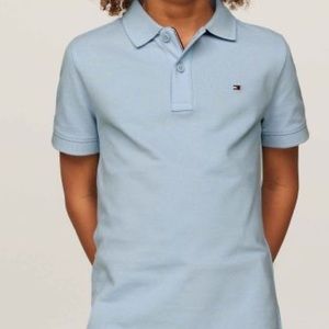 Boys Tommy Hilfiger Blue Polo Shirt Classic Design